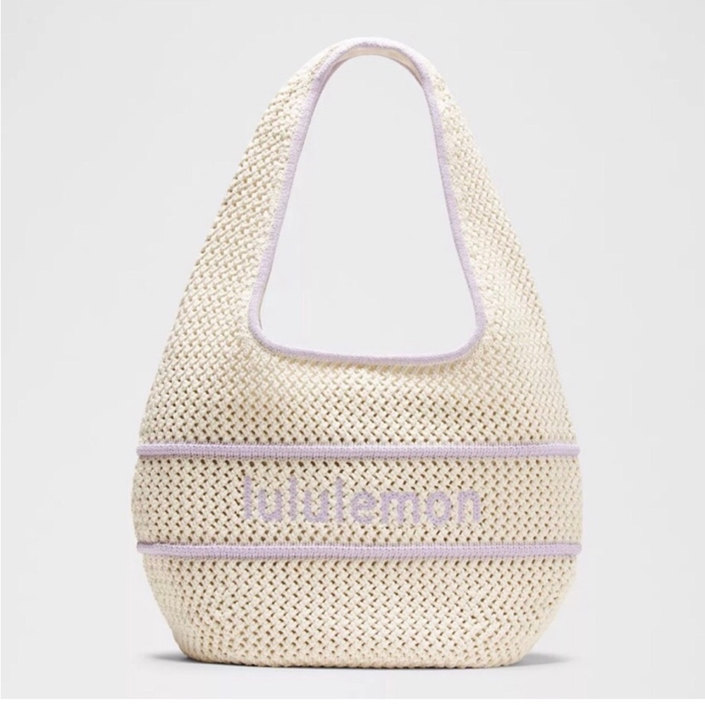 lululemon athletica Cream and Purple Women's Bag
